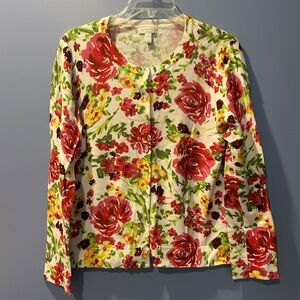 CHARTER CLUB Petite Floral Sweater